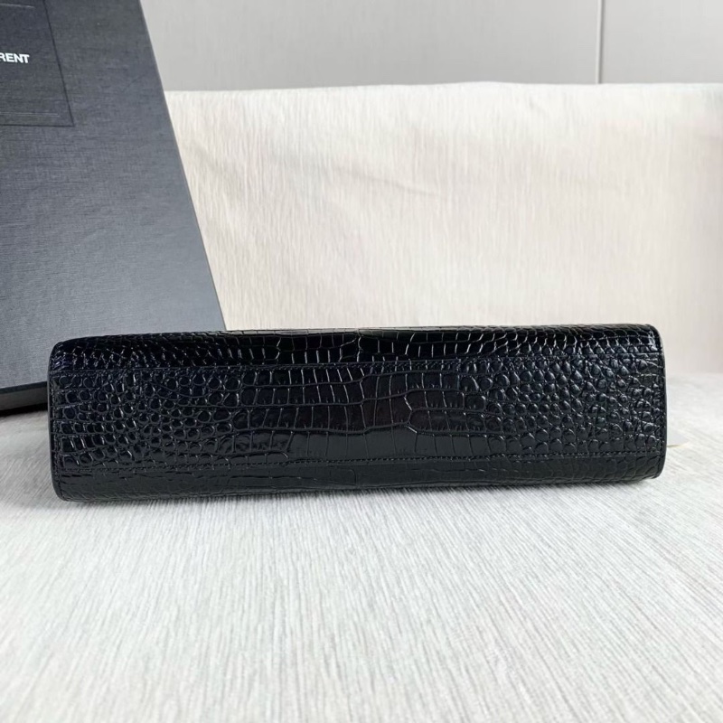 Ysl 黑金鱷魚壓紋曼哈頓中號 29*21*7  9新 配件盒子 塵袋 購證-4