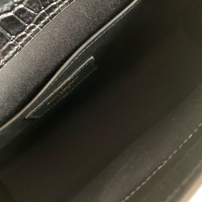 Ysl 黑金鱷魚壓紋曼哈頓中號 29*21*7  9新 配件盒子 塵袋 購證-8