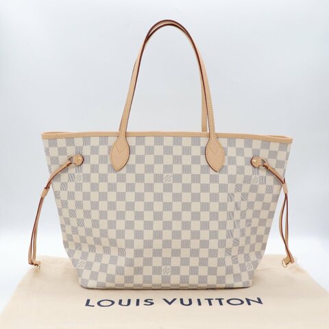 春日信差🕊️Louis Vuitton 路易威登 Neverfull MM 中號 白色 棋盤格 單肩包 托特包