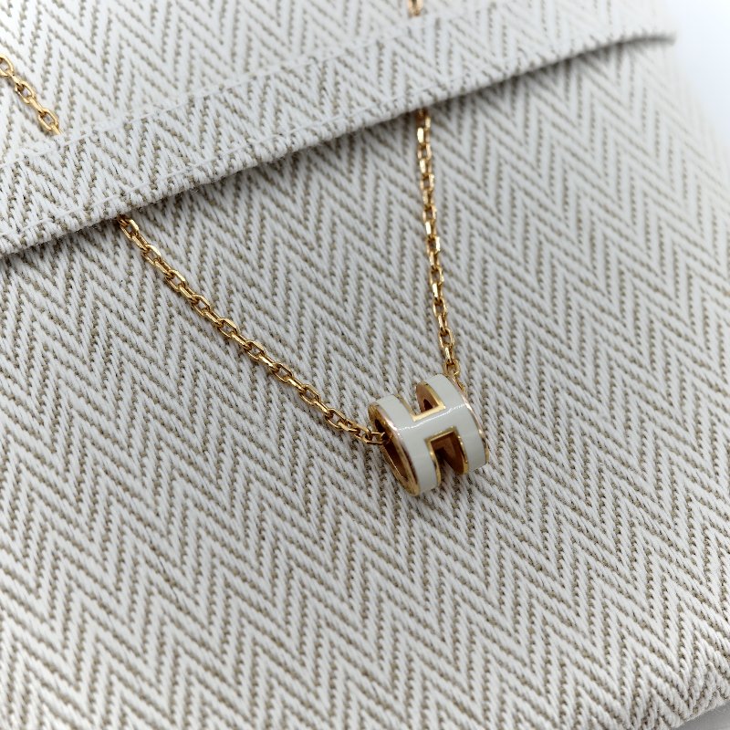 Hermes愛馬仕  pop h  白色項鍊-1