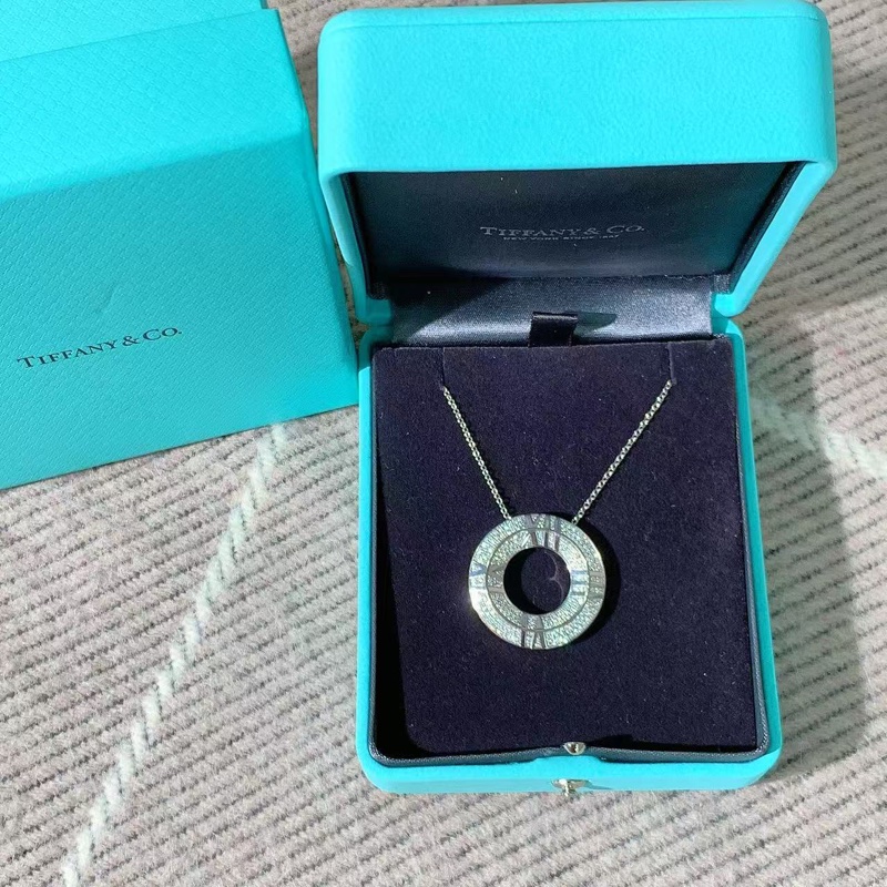 Tiffany蒂芙尼 Atlas X系列圓環白金滿鑽項鍊-1