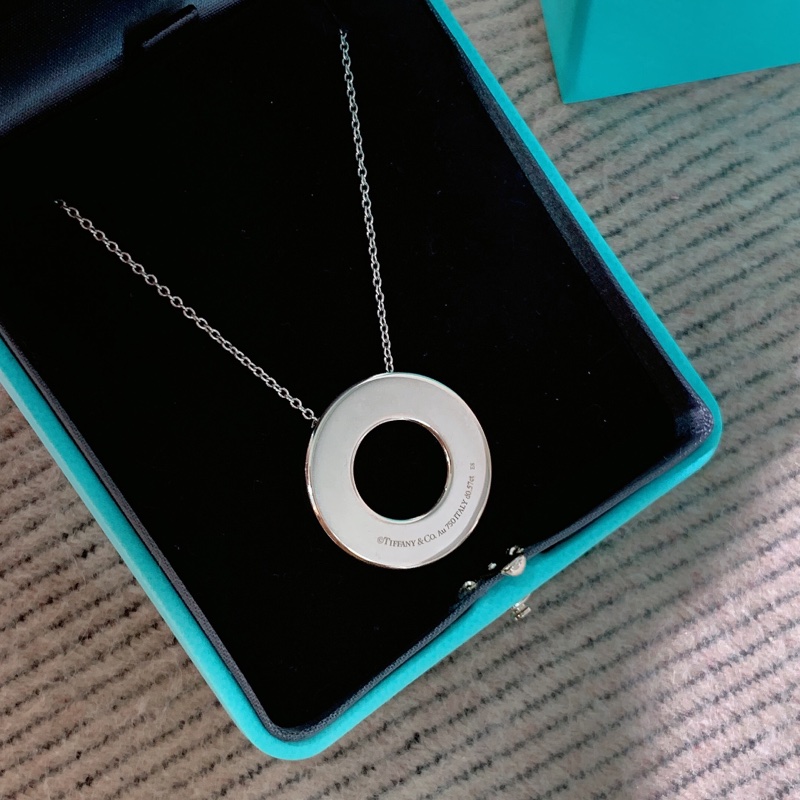Tiffany蒂芙尼 Atlas X系列圓環白金滿鑽項鍊-3