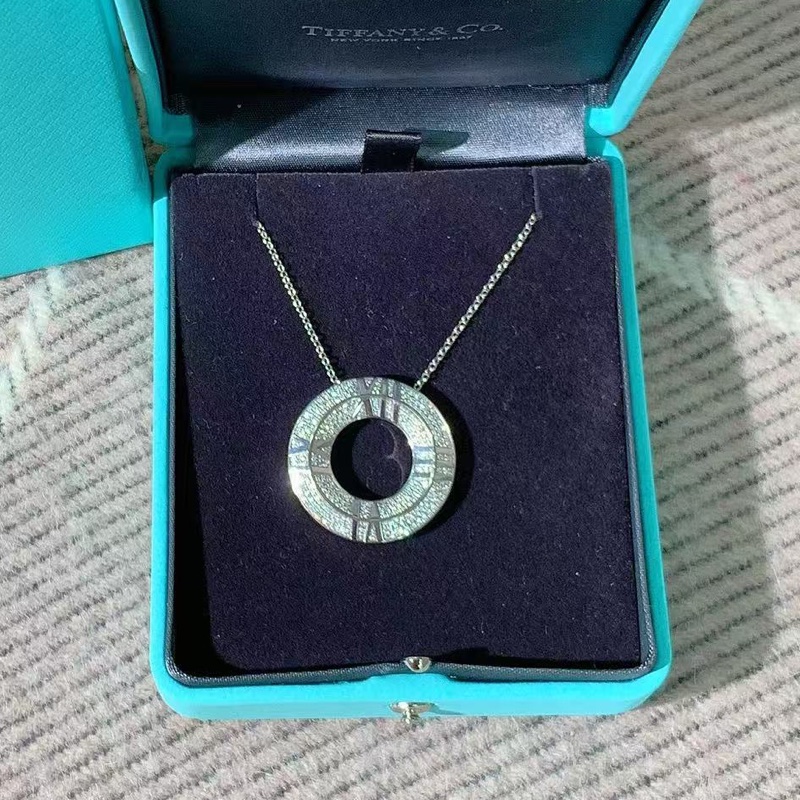 Tiffany蒂芙尼 Atlas X系列圓環白金滿鑽項鍊-4