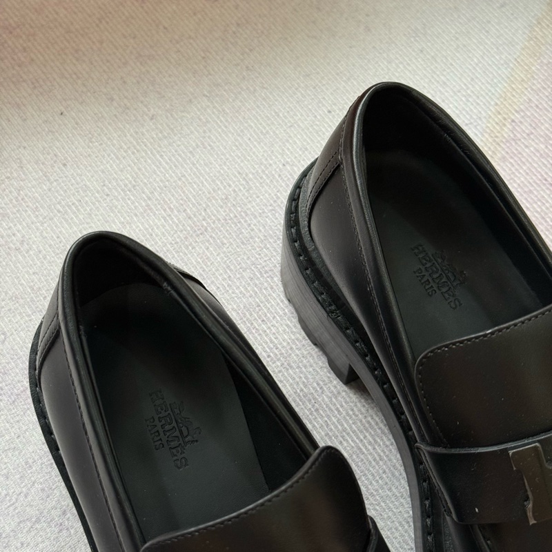 （2026/3月台灣專櫃購證🇹🇼全配）Hermes 限量全黑樂福鞋 購入五萬五-7