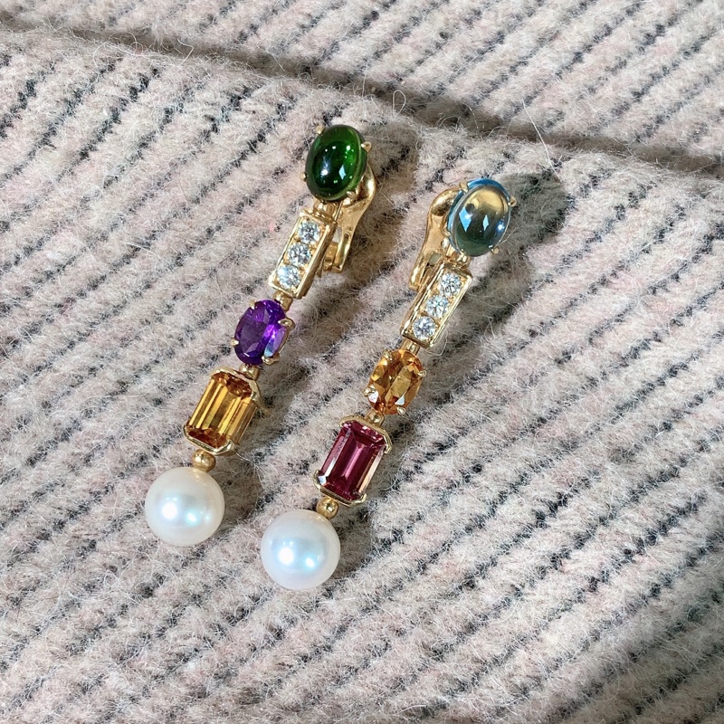 Bvlgari 寶格麗Allegra高珠系列彩寶➕珍珠耳環-1