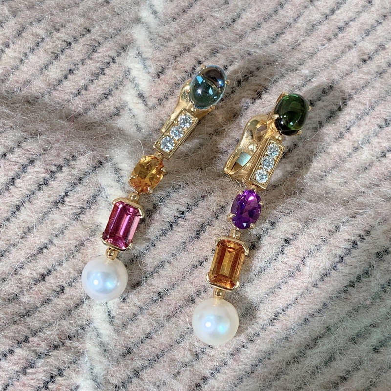 Bvlgari 寶格麗Allegra高珠系列彩寶➕珍珠耳環-2