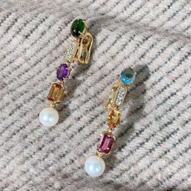 Bvlgari 寶格麗Allegra高珠系列彩寶➕珍珠耳環-3