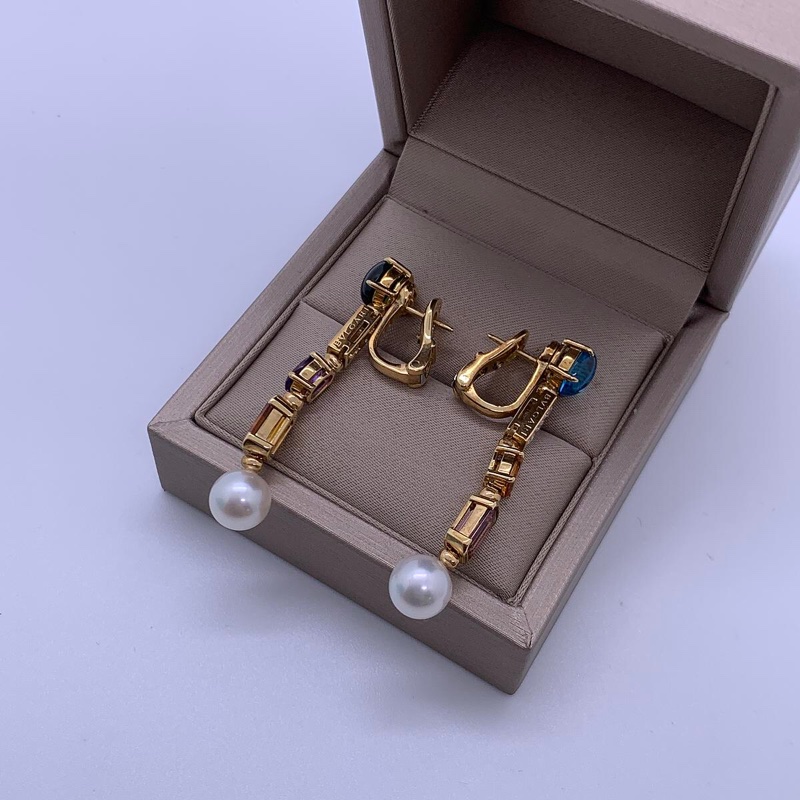 Bvlgari 寶格麗Allegra高珠系列彩寶➕珍珠耳環-5