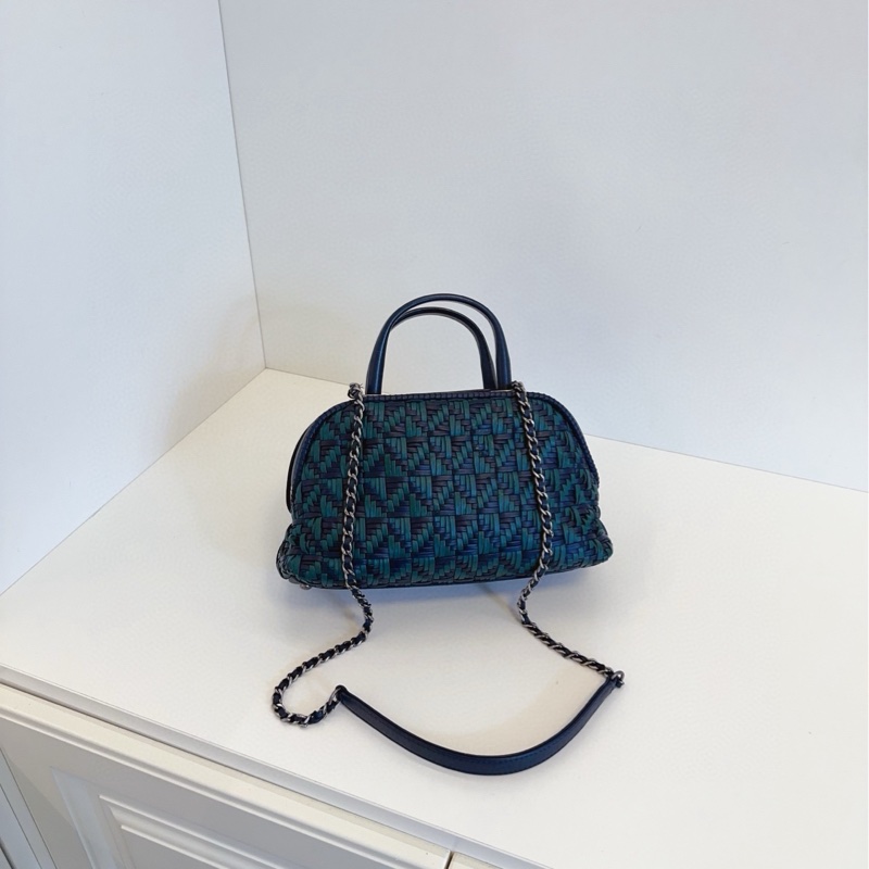 Chanel 香奈兒 墨綠拼深海軍藍編織牛皮-1