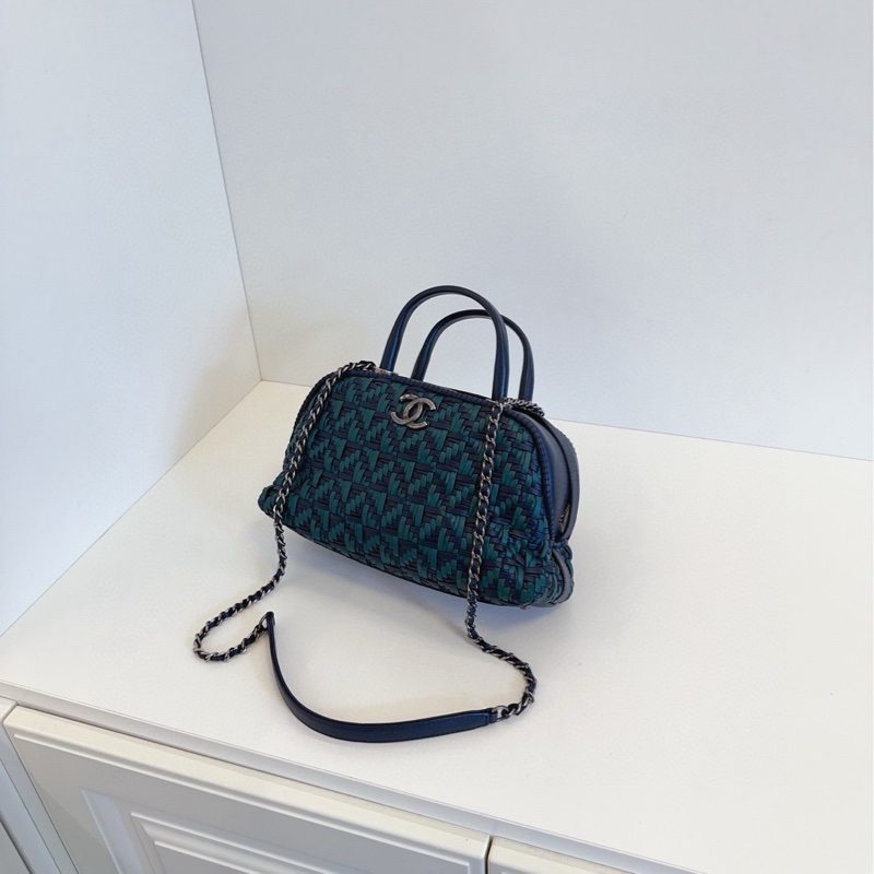 Chanel 香奈兒 墨綠拼深海軍藍編織牛皮-2