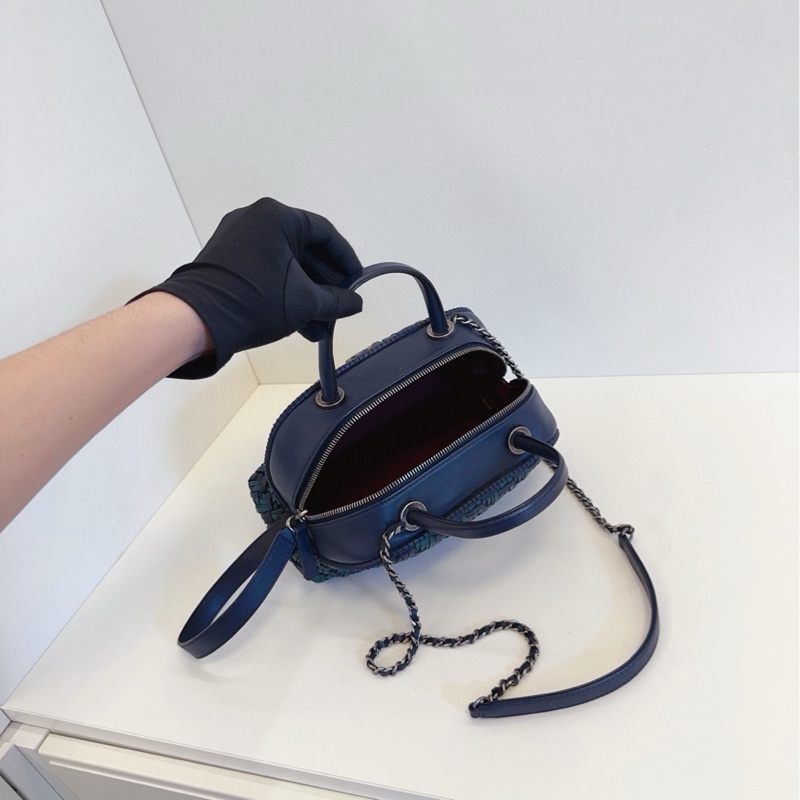 Chanel 香奈兒 墨綠拼深海軍藍編織牛皮-8