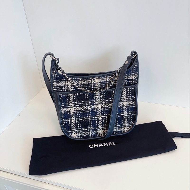 Chanel香奈兒 格紋嬉皮士3way Hobo-0