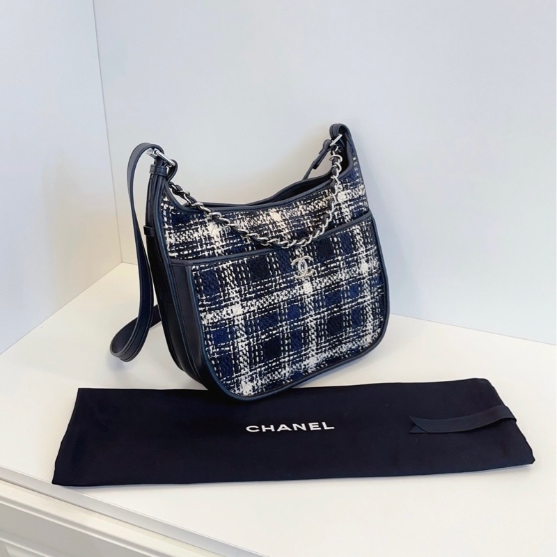 Chanel香奈兒 格紋嬉皮士3way Hobo-3