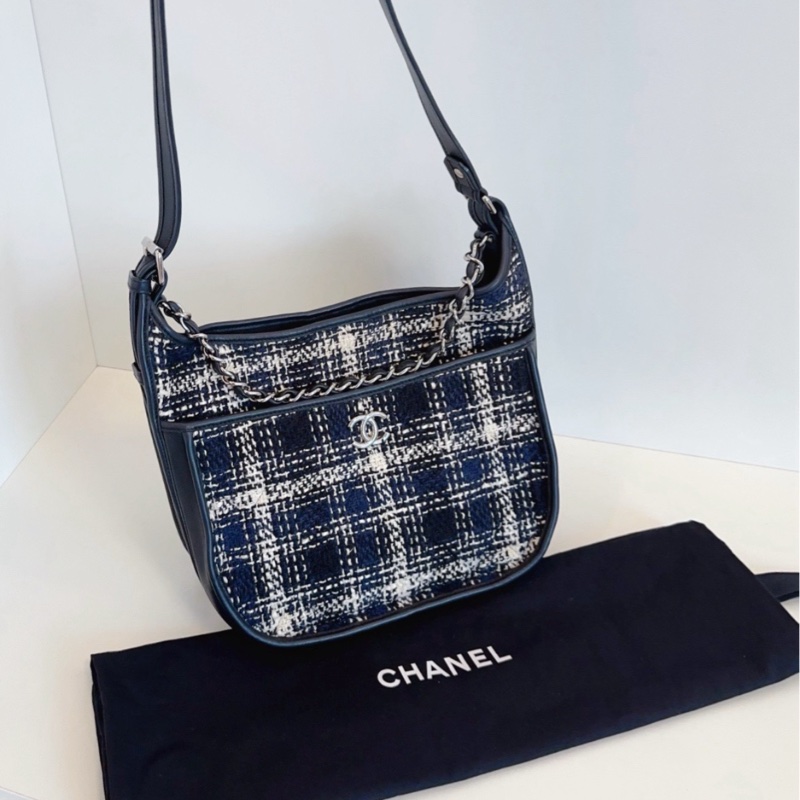 Chanel香奈兒 格紋嬉皮士3way Hobo-4