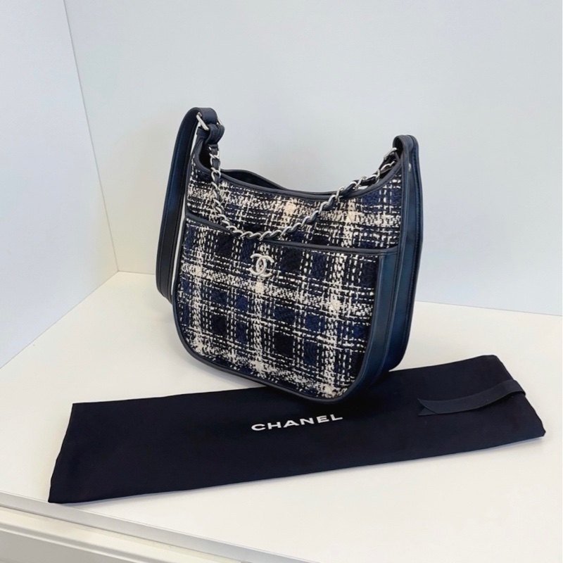 Chanel香奈兒 格紋嬉皮士3way Hobo-7