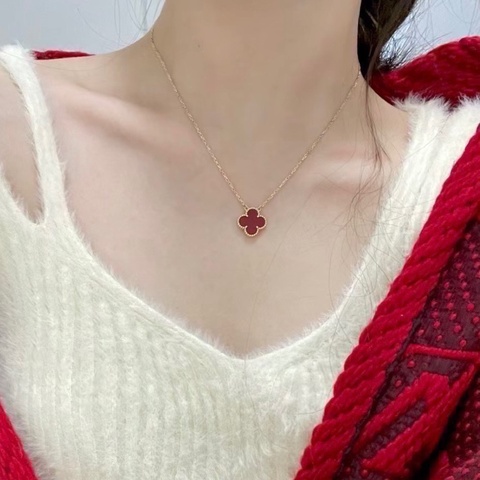 梵克雅寶Van Cleef & Arpels Vintage Alhambra中號紅花項鍊20年