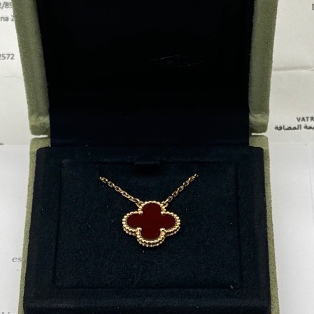 梵克雅寶Van Cleef & Arpels Vintage Alhambra中號紅花項鍊20年-4