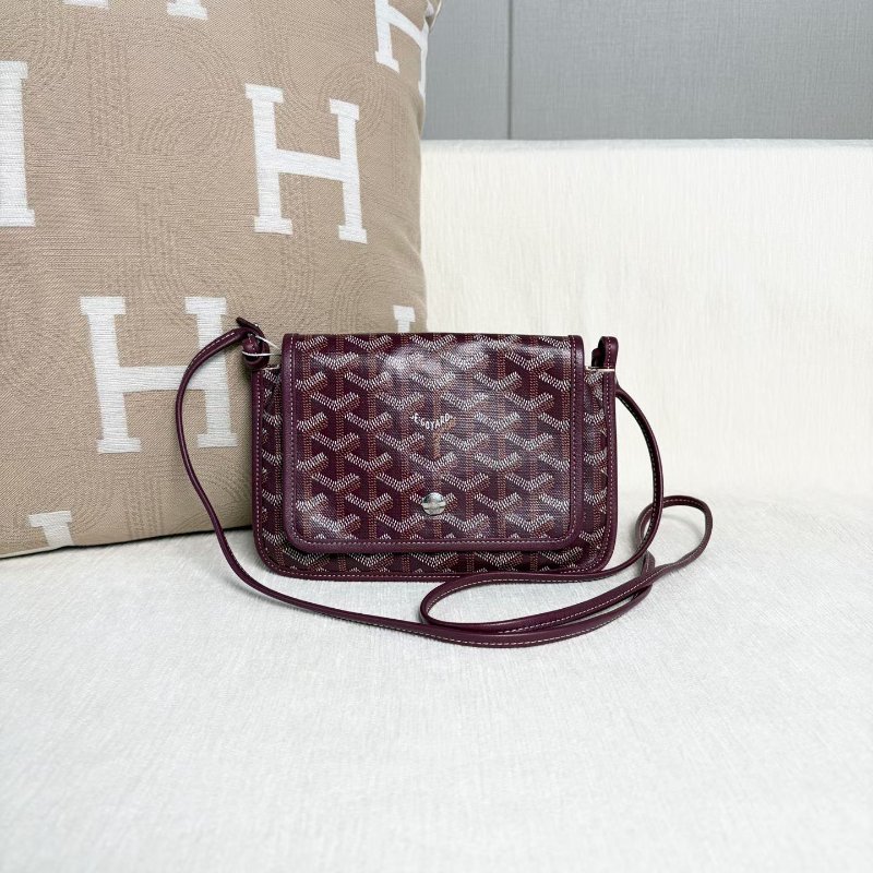 Goyard Plumet woc信封包  深酒紅色 銀扣 20*14*1 98新配件塵袋-2