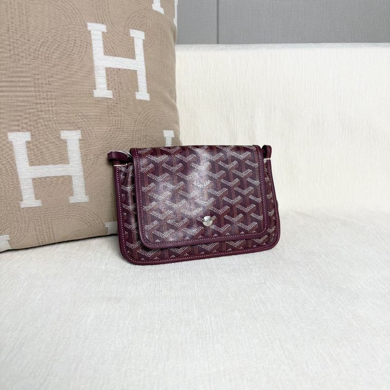 Goyard Plumet woc信封包  深酒紅色 銀扣 20*14*1 98新配件塵袋-4