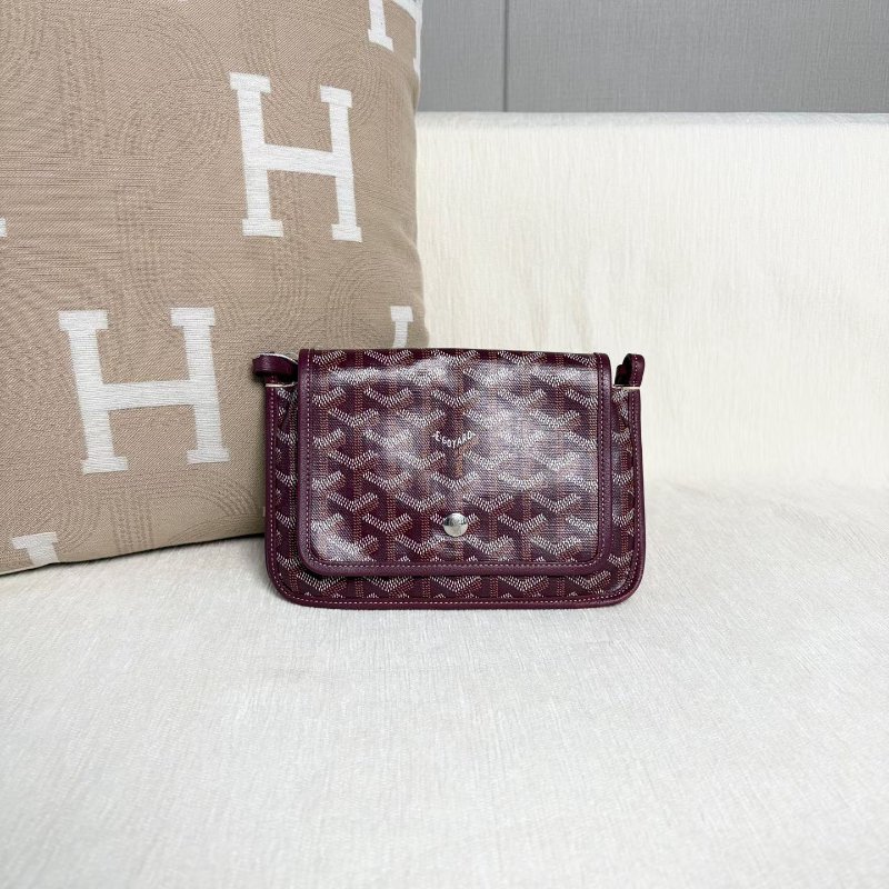 Goyard Plumet woc信封包  深酒紅色 銀扣 20*14*1 98新配件塵袋-5