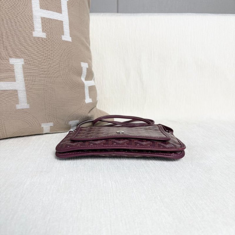 Goyard Plumet woc信封包  深酒紅色 銀扣 20*14*1 98新配件塵袋-8