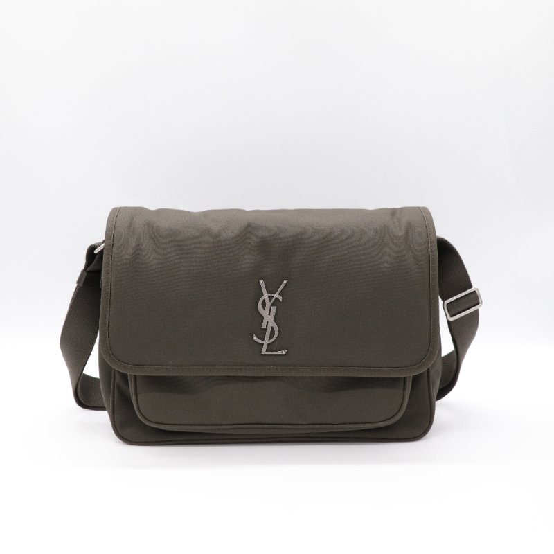 YSL  墨綠色郵差包-1