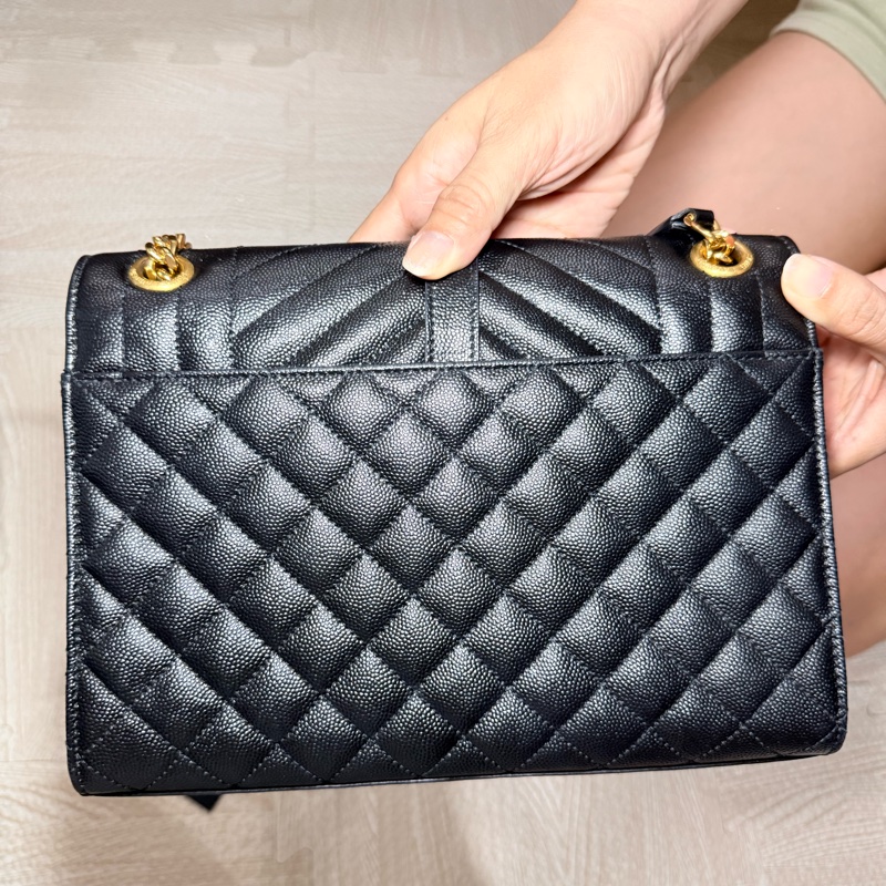 YSL 近全新 金扣 Envelope魚子醬信封包 中型-8