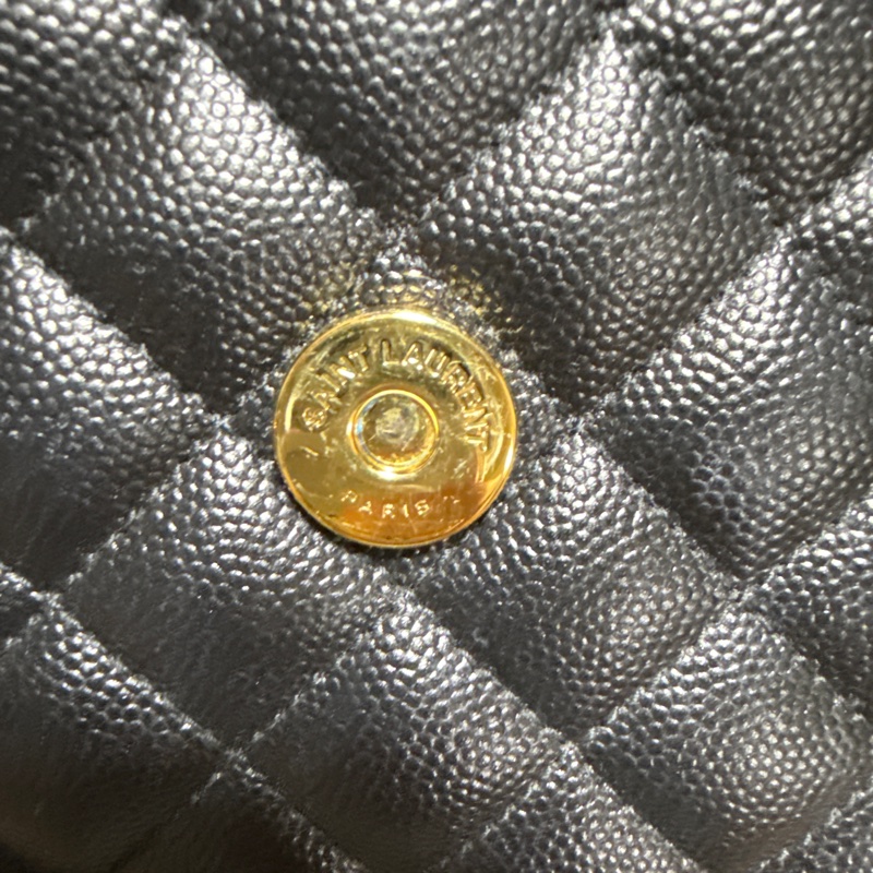 YSL 近全新 金扣 Envelope魚子醬信封包 中型-15