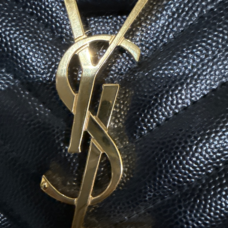YSL 近全新 金扣 Envelope魚子醬信封包 中型-16