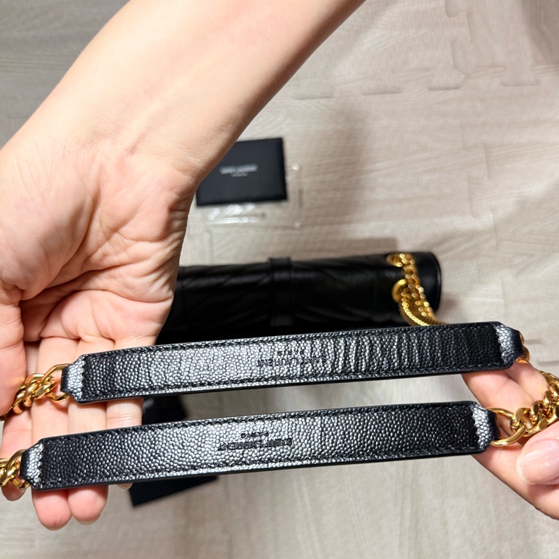 YSL 近全新 金扣 Envelope魚子醬信封包 中型-18