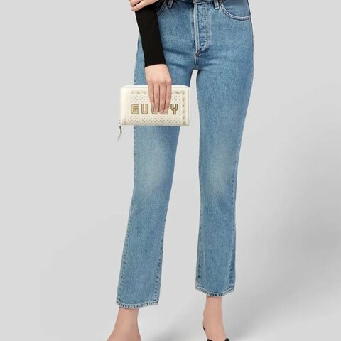 Gucci 星星印花錢包 白金色 銀扣 19*11*3 99新配件盒子