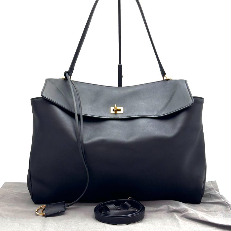 BALENCIAGA 黑金大號 Rodeo手提肩背包 40*25*12 98新配件塵袋-1
