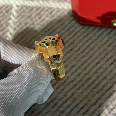 Cartier 卡地亞 panthers 獵豹戒指18k黃金，尺寸57號