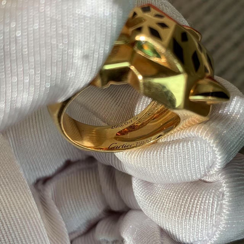 Cartier 卡地亞 panthers 獵豹戒指18k黃金，尺寸57號-6