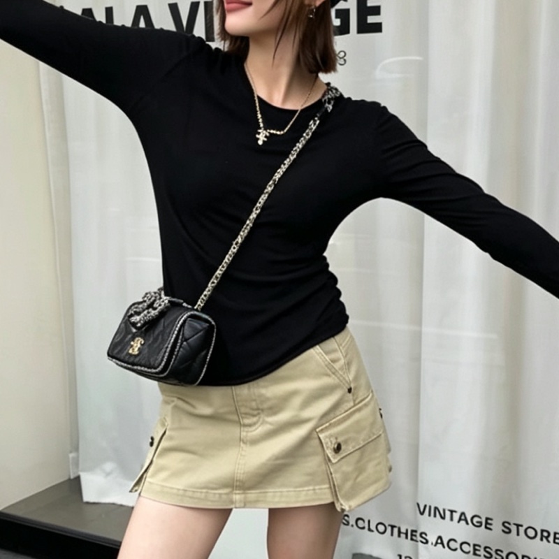 CHANEL香奈兒黑金毛尼菱格滾邊法棍包稀有款難得釋出⚠️-23