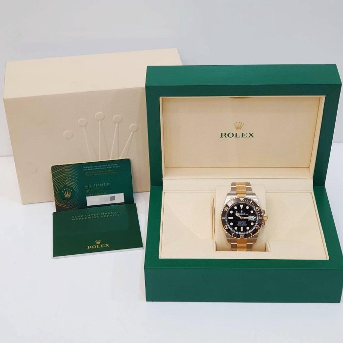 【大眾名錶】 ROLEX勞力士 126613LN Submariner 潛航者 半金黑水鬼 2022/10綠卡 B1118-9