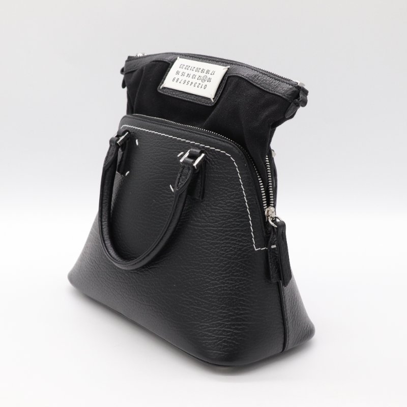 Maison Margiela 5AC 黑色 羊皮 手提包 貝殼包 斜挎包-4