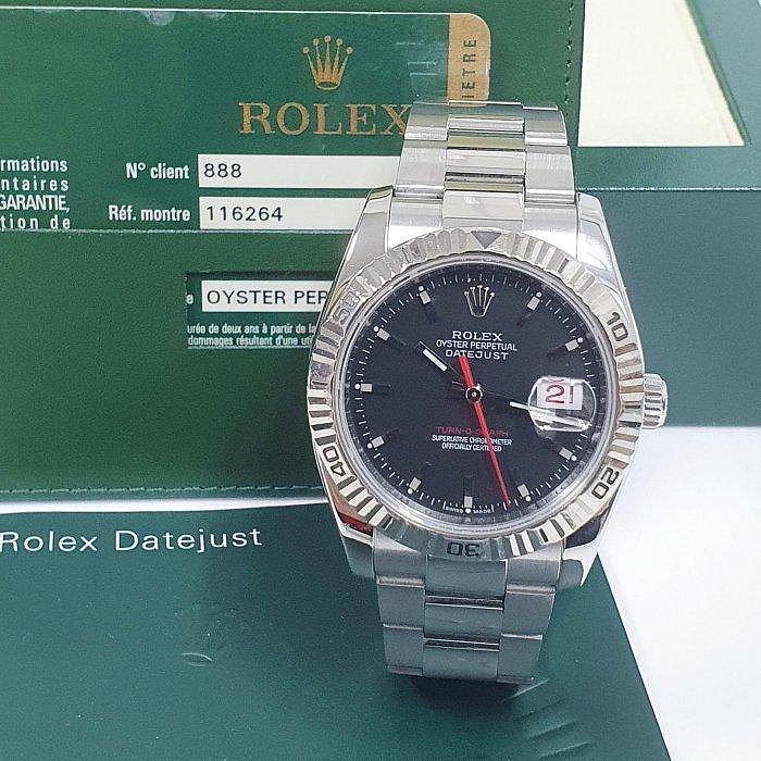 【大眾名錶】ROLEX 勞力士 116264 Datejust 高CP值 爬山虎 黑面紅針 防偽內圈 錶徑36mm 大眾名錶B1069-0