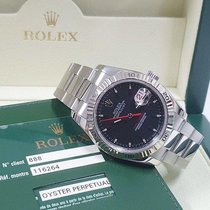 【大眾名錶】ROLEX 勞力士 116264 Datejust 高CP值 爬山虎 黑面紅針 防偽內圈 錶徑36mm 大眾名錶B1069-1