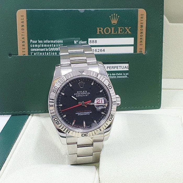 【大眾名錶】ROLEX 勞力士 116264 Datejust 高CP值 爬山虎 黑面紅針 防偽內圈 錶徑36mm 大眾名錶B1069-2