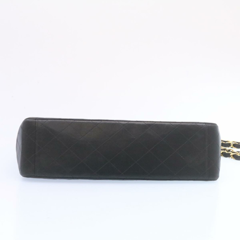 【日本直送】香奈兒 Big Matelasse 34 翻蓋鏈條包，羊皮材質，黑色金色雙C標誌，正品 am1276gSAM-4