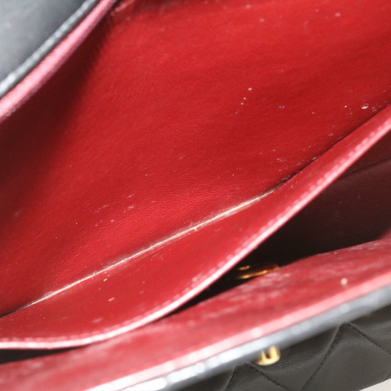 【日本直送】香奈兒 Big Matelasse 34 翻蓋鏈條包，羊皮材質，黑色金色雙C標誌，正品 am1276gSAM-20