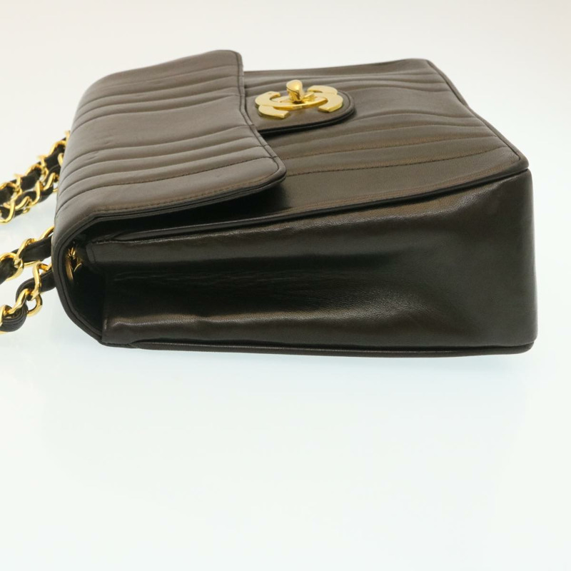 【日本直送】香奈兒 Mademoiselle Big COCO Mark 鏈條單肩包，羊皮材質，黑色，正品 yk4080SAV-3