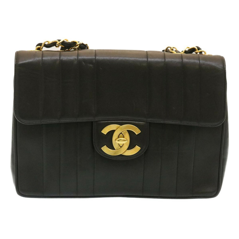 【日本直送】香奈兒 Mademoiselle Big COCO Mark 鏈條單肩包，羊皮材質，黑色，正品 yk4080SAV-12