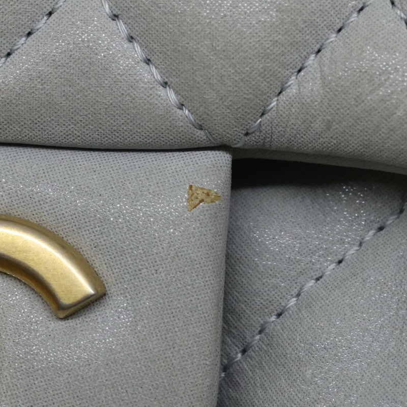 【日本直送】香奈兒羊皮絎縫雙鏈肩背包 灰色 CC Auth am1097gV-3