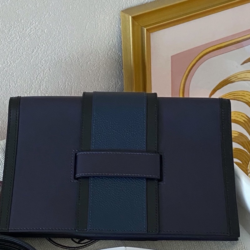 閒置新Hermès愛馬仕肩背包passant 可作手拿/斜挎包 午夜藍拼黑色 肩帶可拆卸 容量也夠 可以放手機 Z刻 塵袋盒子吊牌-1