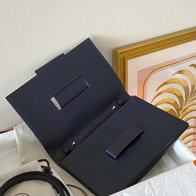 閒置新Hermès愛馬仕肩背包passant 可作手拿/斜挎包 午夜藍拼黑色 肩帶可拆卸 容量也夠 可以放手機 Z刻 塵袋盒子吊牌-3