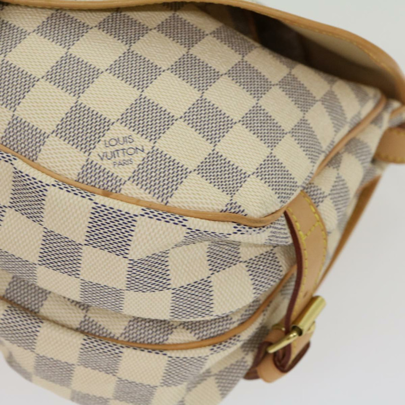【日本直送】路易威登 Damier Azur 帆布 Saumur 30 單肩包 N48202 LV Auth 31179SAV-13