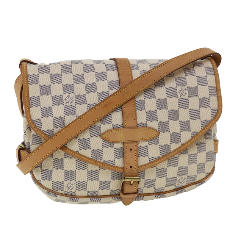 【日本直送】路易威登 Damier Azur Saumur 30 單肩包 SPO N48202 LV Auth 32766SAV-0