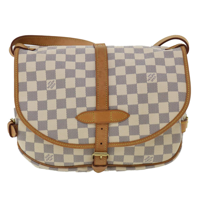 【日本直送】路易威登 Damier Azur Saumur 30 單肩包 SPO N48202 LV Auth 32766SAV-1